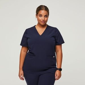 Figs Casma navy 3-pocket scrub top